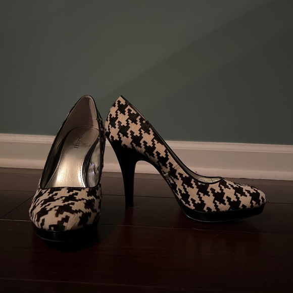 Alfani Shoes - Alfani Maddy Houndstooth Pumps with Cow Fur